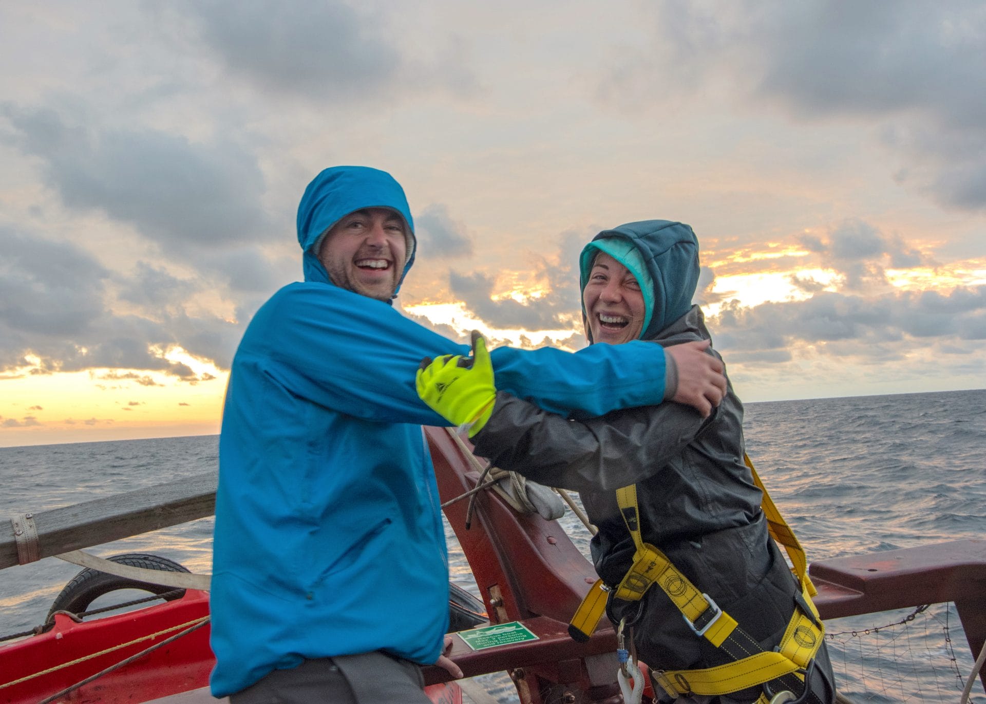Participants laughing on board Atyla Ship sailing experience financing ideas grants all ages trip charity